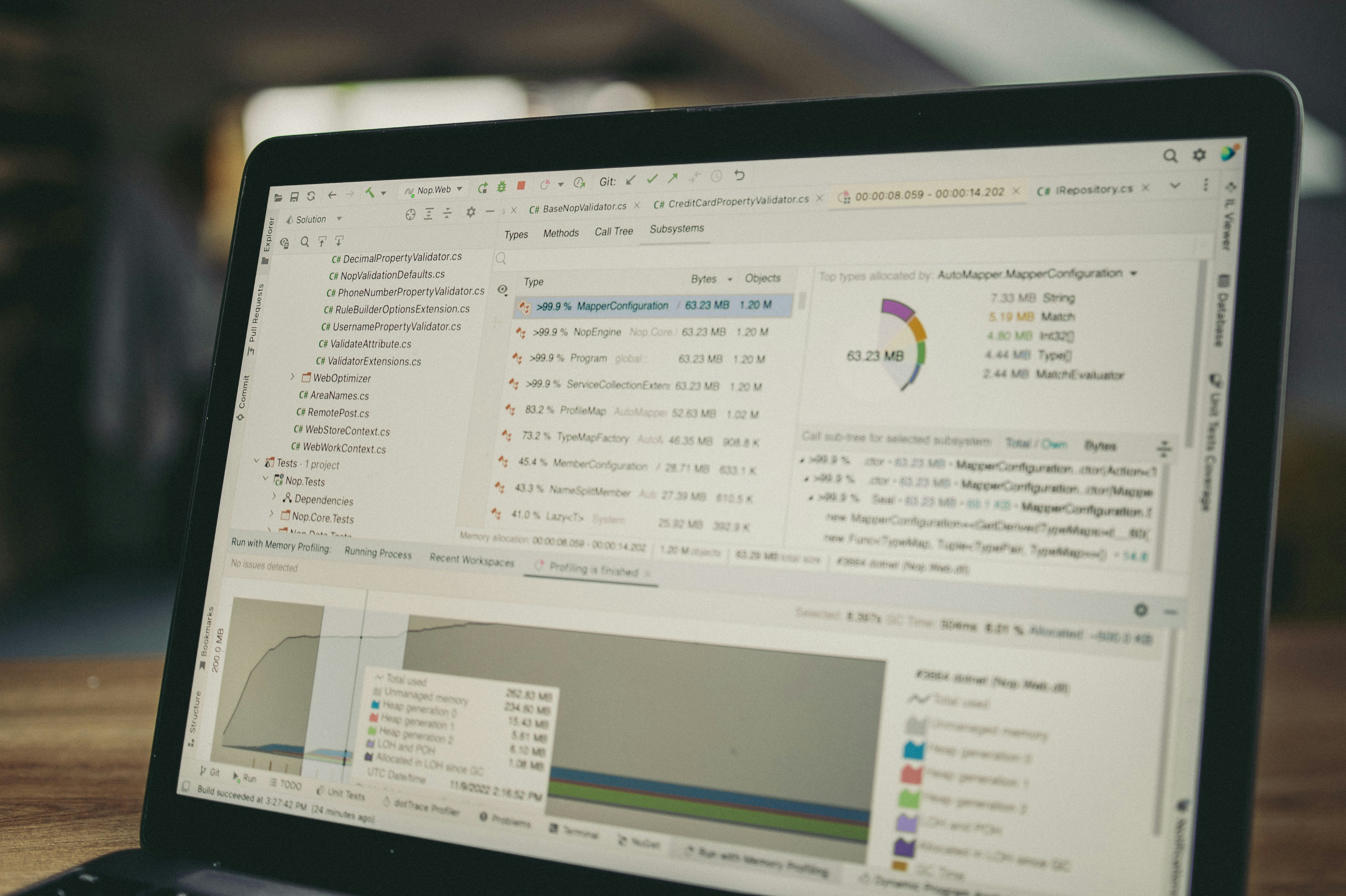 Laptop screen displaying performance analytics dashboard used during a business financial diagnostic